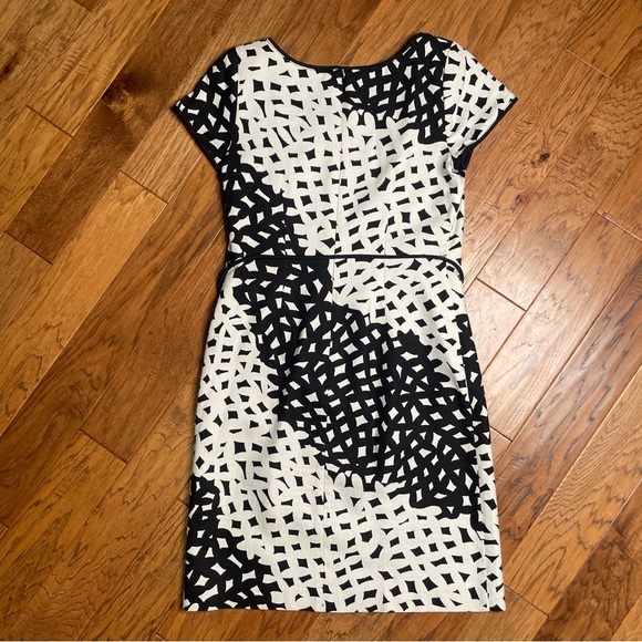 Talbots, Black and White, Patterned, Short Sleeve, Career, Sheath Dress - Picture 4 of 4